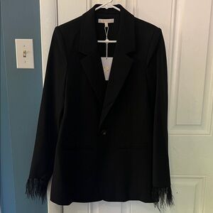 WAYF Romee black Blazer with Feather Accents size S